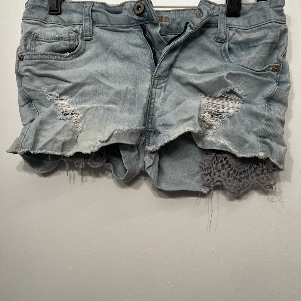 Arizona Jean Company Light Blue Distressed Jean Shorts